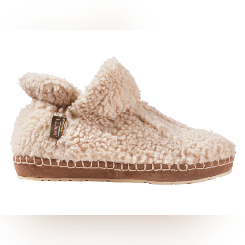L.L.Bean Cozy Cream Shearling Slipper Booties